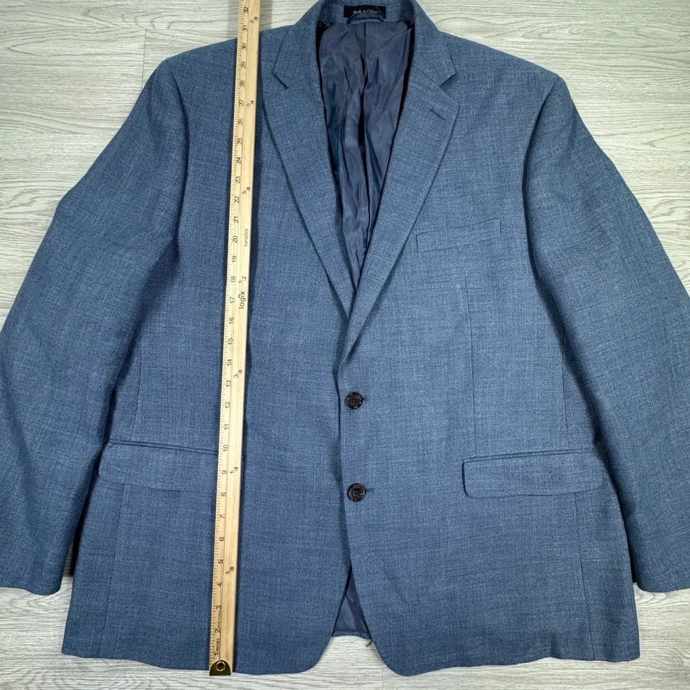 Lauren Ralph Lauren Men's Blazer Blue Size 48R Linen Blend Two Button Sport Coat